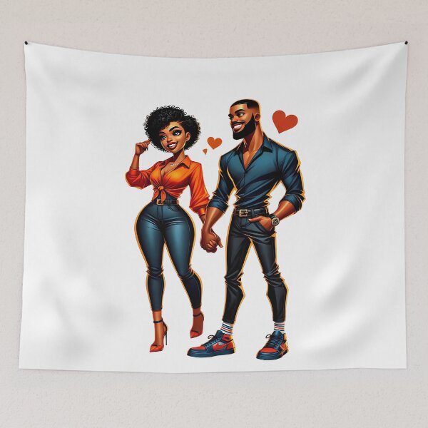 Item preview, Vibrant Black Love Digital Illustration designed and sold by Lulunza.