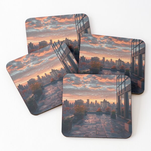 Item preview, Sunset urban scene designed and sold by LinaDesign Store.