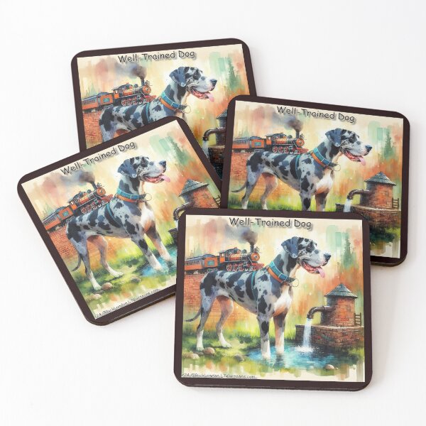 Item preview, Well-Trained Dog: Great Dane Meets Locomotive Logic designed and sold by Rick London Gifts.