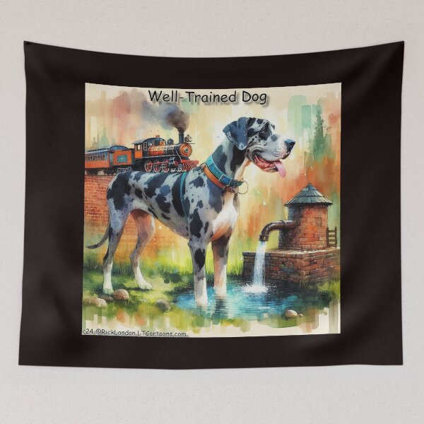 Item preview, Well-Trained Dog: Great Dane Meets Locomotive Logic designed and sold by Rick London Gifts.