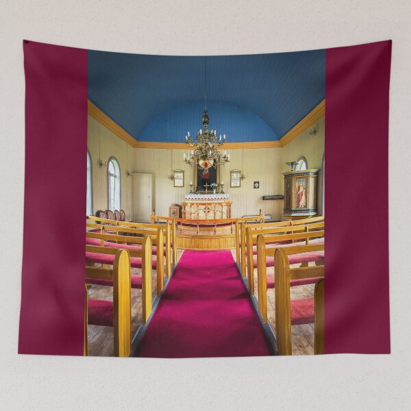 Item preview, Helgafellskirkja Quaint Church Interior designed and sold by Debra Martz.