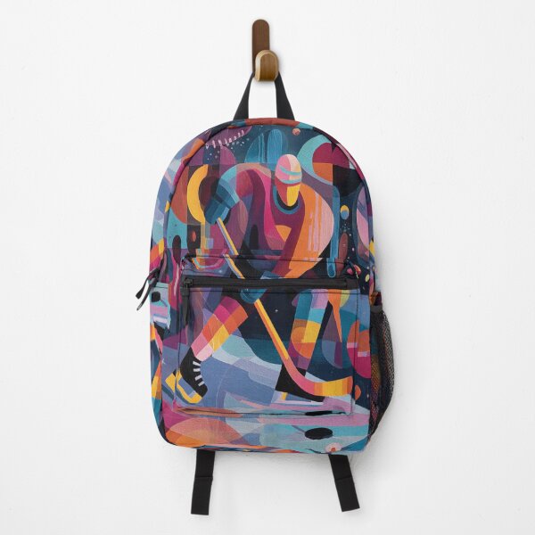 Item preview, Psychedelic twist on an ice hockey scene with bold colours and abstract shapes Active Outdoors Inspired Art designed and sold by CDC40.