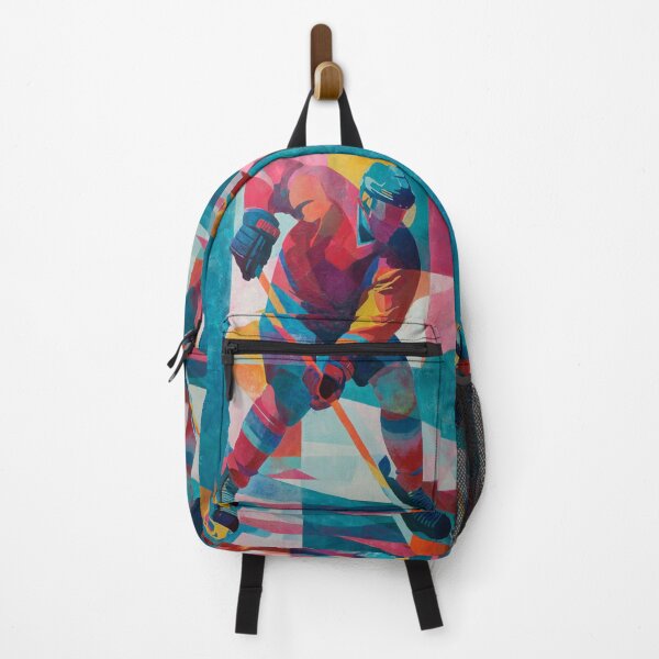 Item preview, Psychedelic twist on an ice hockey scene with bold colours and abstract shapes Active Outdoors Inspired Art designed and sold by CDC40.
