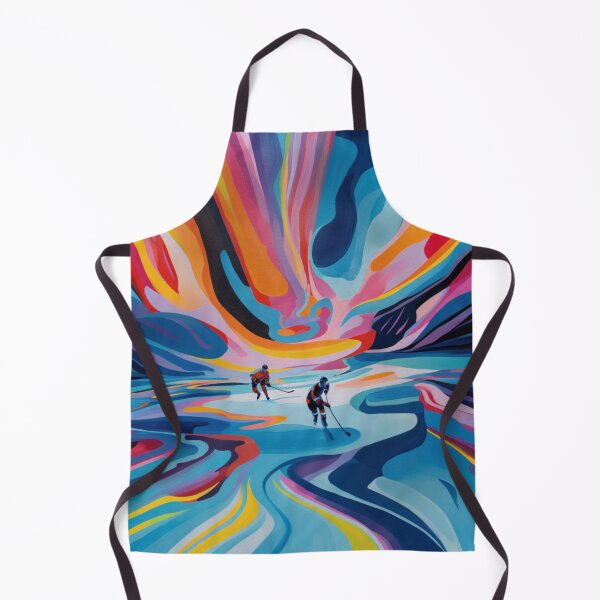 Item preview, Psychedelic twist on an ice hockey scene with bold colours and abstract shapes Active Outdoors Inspired Art designed and sold by CDC40.