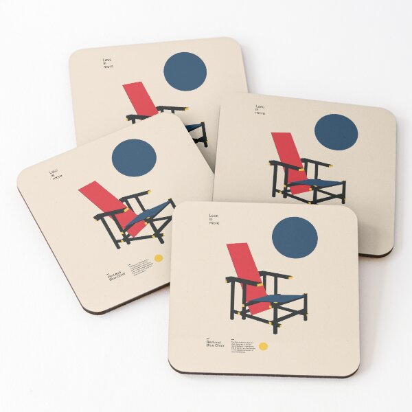 Item preview, Red and Blue Chair – Bauhaus Minimalist Art Print, De Stijl Modern Design Inspired by Gerrit Rietveld designed and sold by Sub88 Studio.
