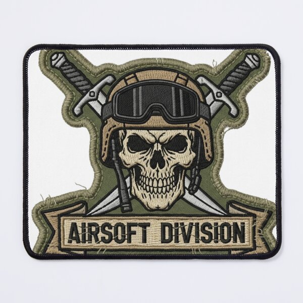 Item preview, Airsoft Division Embroidered Patch - Tactical Skull Morale Patch designed and sold by SupraShore.