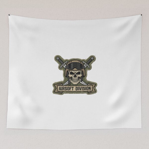 Item preview, Airsoft Division Embroidered Patch - Tactical Skull Morale Patch designed and sold by SupraShore.
