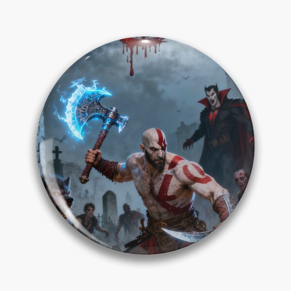 Item preview, God of Halloween Kratos: Epic Norse Horror Gaming Art designed and sold by GeekArtUniverse.