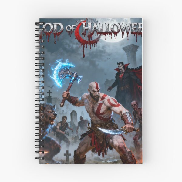 Item preview, God of Halloween Kratos: Epic Norse Horror Gaming Art designed and sold by GeekArtUniverse.