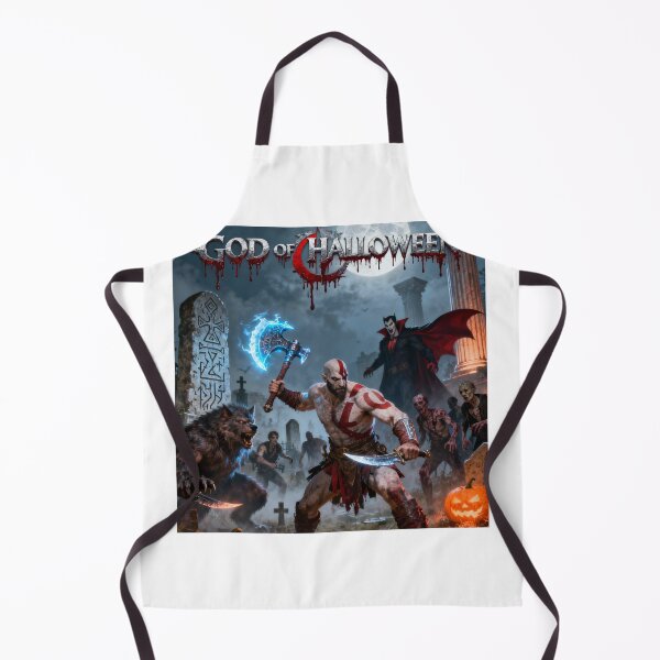 Item preview, God of Halloween Kratos: Epic Norse Horror Gaming Art designed and sold by GeekArtUniverse.