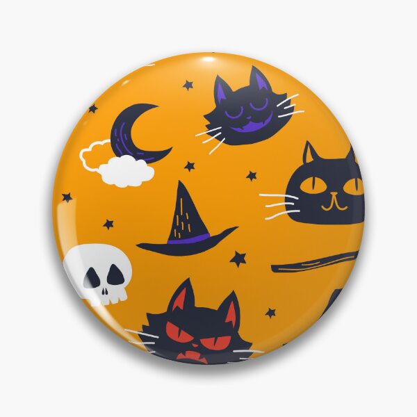 Item preview, Orange Halloween Pattern with Cats, Potions & Flames designed and sold by NicolaZhukov.