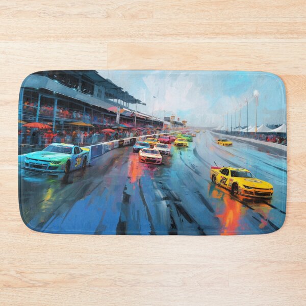 Item preview, Abstract depiction of NASCAR cars racing with vibrant colours Art Inspired By Nature And The Active Outdoors designed and sold by CDC40.