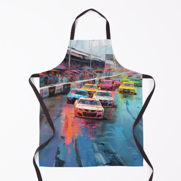 Item preview, Abstract depiction of NASCAR cars racing with vibrant colours Art Inspired By Nature And The Active Outdoors designed and sold by CDC40.