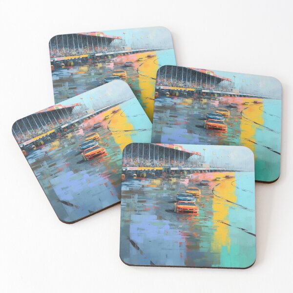 Item preview, Abstract depiction of NASCAR cars racing with vibrant colours Art Inspired By Nature And The Active Outdoors designed and sold by CDC40.