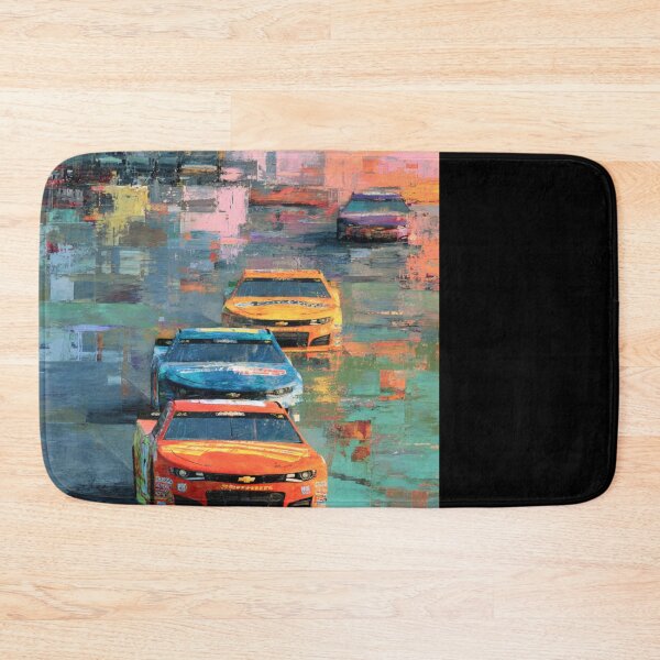 Item preview, Abstract depiction of NASCAR cars racing with vibrant colours Art Inspired By Nature And The Active Outdoors designed and sold by CDC40.