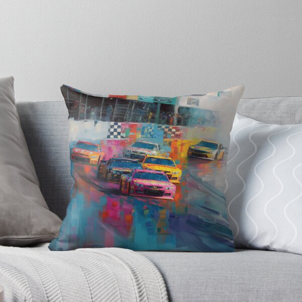 Item preview, Abstract depiction of NASCAR cars racing with vibrant colours Art Inspired By Nature And The Active Outdoors designed and sold by CDC40.