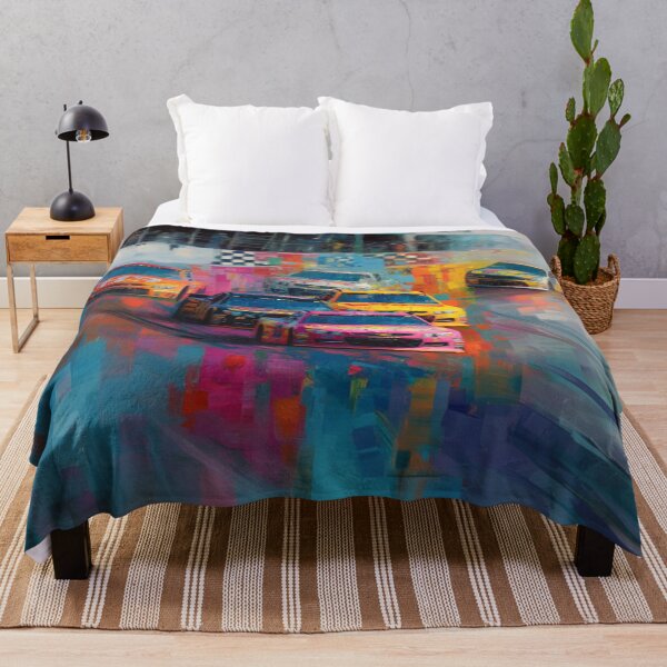 Item preview, Abstract depiction of NASCAR cars racing with vibrant colours Art Inspired By Nature And The Active Outdoors designed and sold by CDC40.