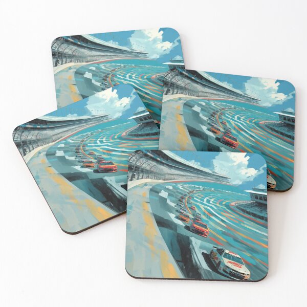 Item preview, Cars speeding around a track amidst geometric patterns Art Inspired By Nature And The Active Outdoors designed and sold by CDC40.