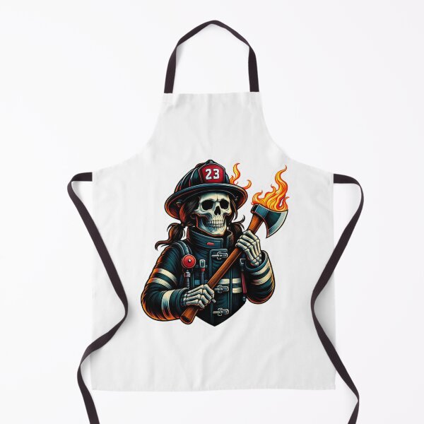 Item preview, Female Skeleton Firefighter Sticker | Firefighter Skull with Axe | Die-Cut Vinyl Sticker designed and sold by BrinaandPops.