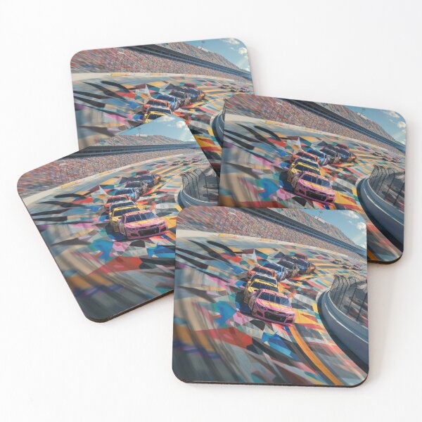 Item preview, Cars speeding around a track amidst geometric patterns Art Inspired By Nature And The Active Outdoors designed and sold by CDC40.