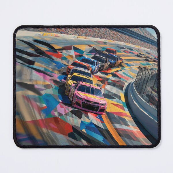 Item preview, Cars speeding around a track amidst geometric patterns Art Inspired By Nature And The Active Outdoors designed and sold by CDC40.