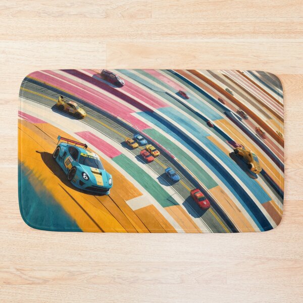 Item preview, Cars speeding around a track amidst geometric patterns Art Inspired By Nature And The Active Outdoors designed and sold by CDC40.