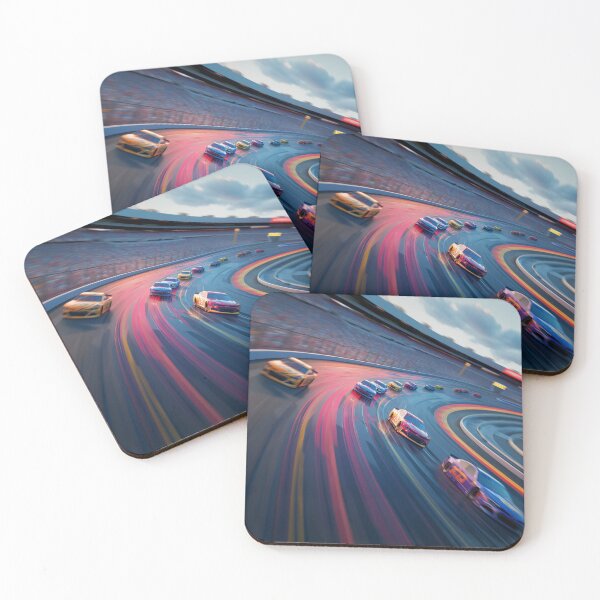 Item preview, Cars speeding around a track amidst geometric patterns Art Inspired By Nature And The Active Outdoors designed and sold by CDC40.
