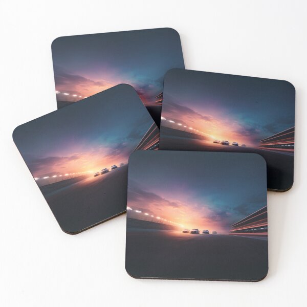 Item preview, Sunset gradient backdrop with NASCAR cars in motion Art Inspired By Nature And The Active Outdoors designed and sold by CDC40.