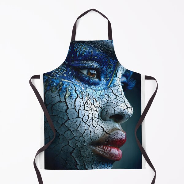 Item preview, Stunning Artistic Face with Blue Cracks Design designed and sold by Artessie.