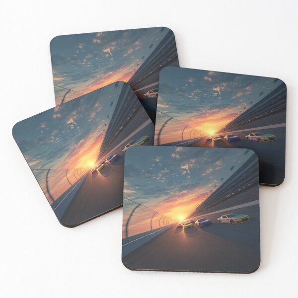 Item preview, Sunset gradient backdrop with NASCAR cars in motion Art Inspired By Nature And The Active Outdoors designed and sold by CDC40.