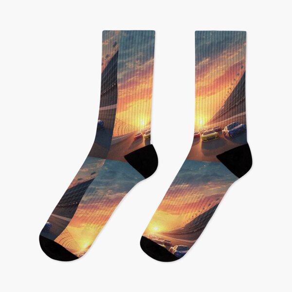 Item preview, Sunset gradient backdrop with NASCAR cars in motion Art Inspired By Nature And The Active Outdoors designed and sold by CDC40.