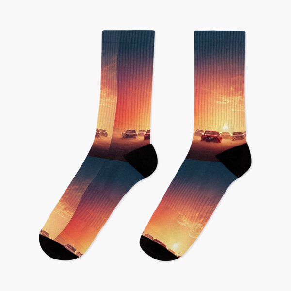 Item preview, Sunset gradient backdrop with NASCAR cars in motion Art Inspired By Nature And The Active Outdoors designed and sold by CDC40.
