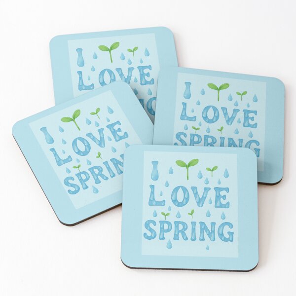 Item preview, I Love Spring – Raindrops & Sprouts Typography designed and sold by GeoWild Designs.