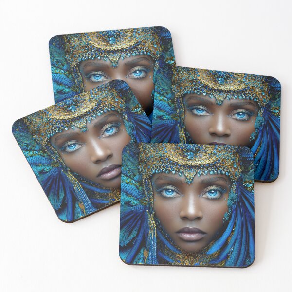 Item preview, Stunning Blue-Themed Portrait with Rich Details designed and sold by Artessie.