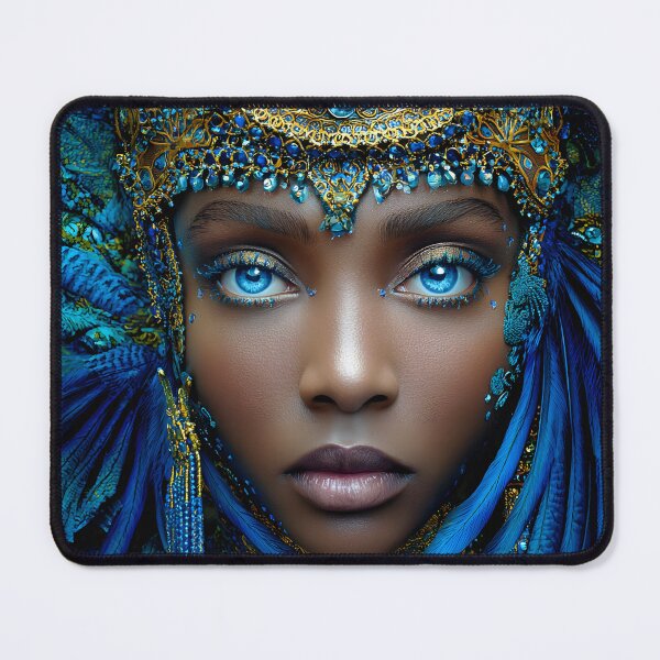 Item preview, Stunning Blue-Themed Portrait with Rich Details designed and sold by Artessie.