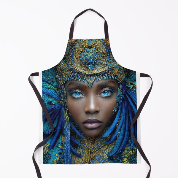 Item preview, Stunning Blue-Themed Portrait with Rich Details designed and sold by Artessie.