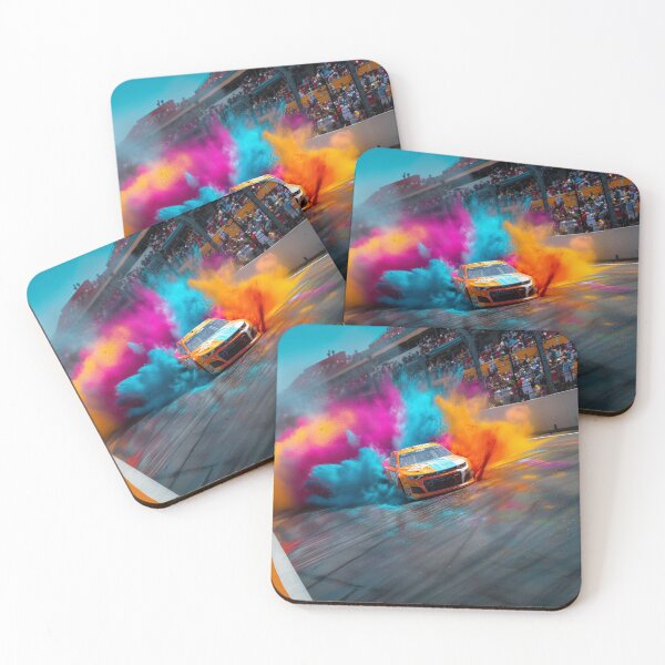 Item preview, NASCAR car kicking up splashes of color during a race Art Inspired By Nature And The Active Outdoors designed and sold by CDC40.