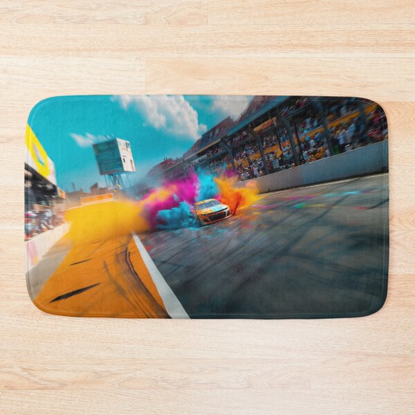 Item preview, NASCAR car kicking up splashes of color during a race Art Inspired By Nature And The Active Outdoors designed and sold by CDC40.