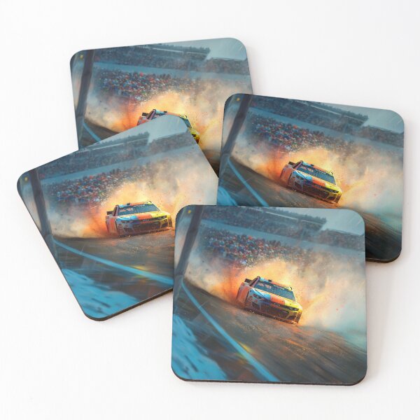 Item preview, NASCAR car kicking up splashes of color during a race Art Inspired By Nature And The Active Outdoors designed and sold by CDC40.