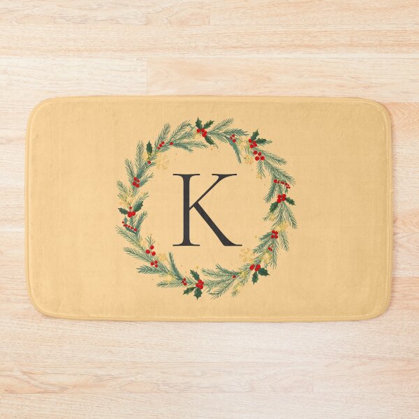 Item preview, Christmas Monogram Letter K Ornament Wreath – Holiday Initial Gift 2025 designed and sold by Punnyverse.