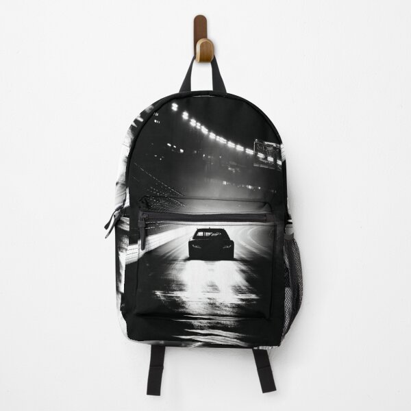 Item preview, Monochrome silhouette of a NASCAR car against a neon-lit track Art Inspired By Nature And The Active Outdoors designed and sold by CDC40.