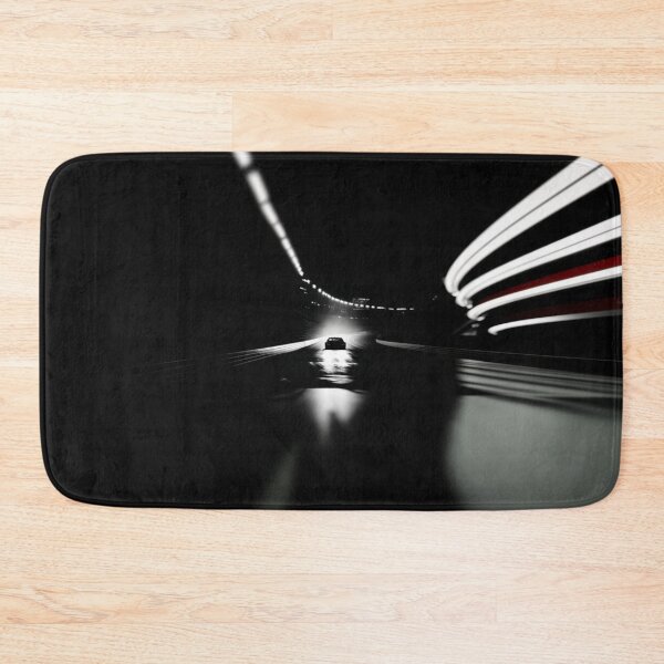 Item preview, Monochrome silhouette of a NASCAR car against a neon-lit track Art Inspired By Nature And The Active Outdoors designed and sold by CDC40.