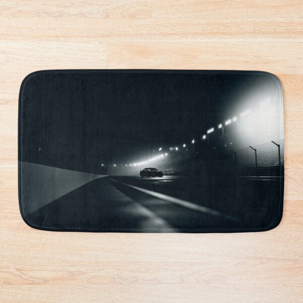 Item preview, Monochrome silhouette of a NASCAR car against a neon-lit track Art Inspired By Nature And The Active Outdoors designed and sold by CDC40.