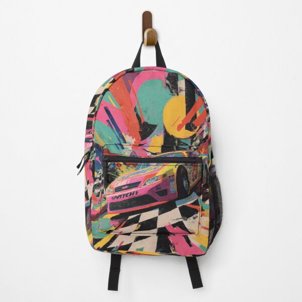 Item preview, Psychedelic twist on a NASCAR scene with bold colours and abstract shapes Art Inspired By Nature And The Active Outdoors designed and sold by CDC40.