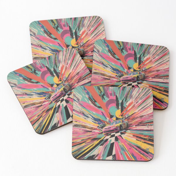 Item preview, Psychedelic twist on a NASCAR scene with bold colours and abstract shapes Art Inspired By Nature And The Active Outdoors designed and sold by CDC40.