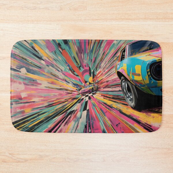 Item preview, Psychedelic twist on a NASCAR scene with bold colours and abstract shapes Art Inspired By Nature And The Active Outdoors designed and sold by CDC40.