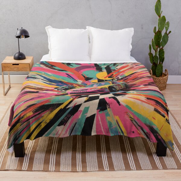 Item preview, Psychedelic twist on a NASCAR scene with bold colours and abstract shapes Art Inspired By Nature And The Active Outdoors designed and sold by CDC40.