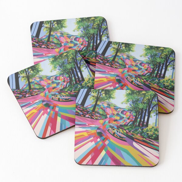 Item preview, Psychedelic twist on a NASCAR scene with bold colours and abstract shapes Art Inspired By Nature And The Active Outdoors designed and sold by CDC40.