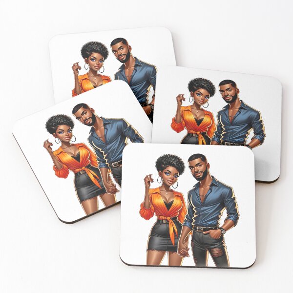 Item preview, Elegant Black Couple Romance Art designed and sold by Lulunza.