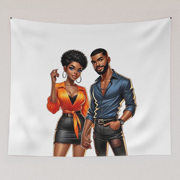 Item preview, Elegant Black Couple Romance Art designed and sold by Lulunza.